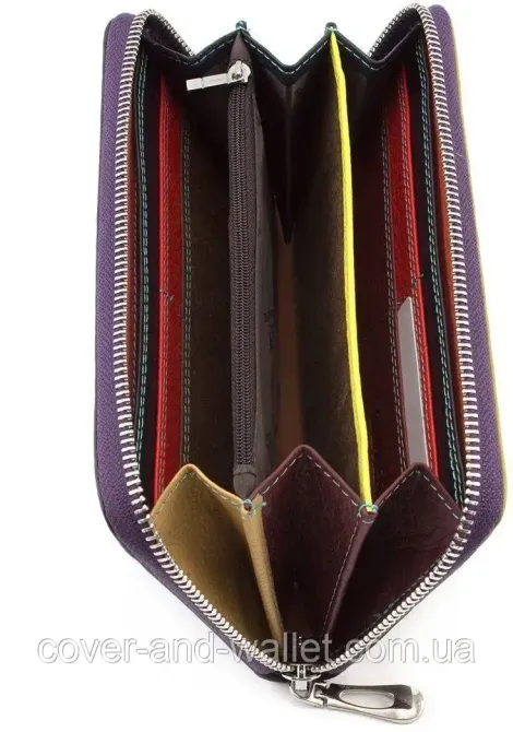 Гарний жіночий шкіряний гаманець на блискавці фіолетового кольору ST Leather Київ - фото 7