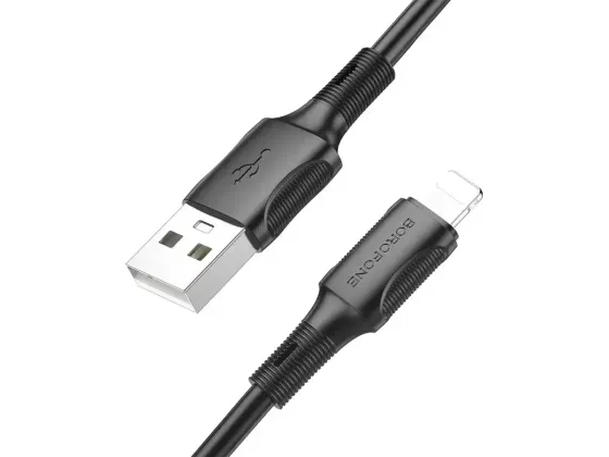 Кабель USB - Lightning Borofone BX80 1м 2.4А швидка зарядка для iPhone iPad шнур із захисним чіпом білий Одеса