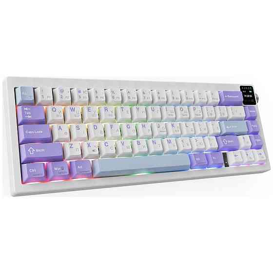 Клавіатура бездротова Ajazz AK650 Flying Fish Switch Purple (AK650-FF-PWB) ( білий, фіолетовий ) Харьков