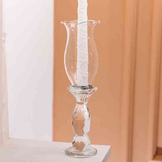 Yiwu Підсвічник скляний 7×27.5 см підсвічник декоративний келих на ніжці HP-4-4S Коломия