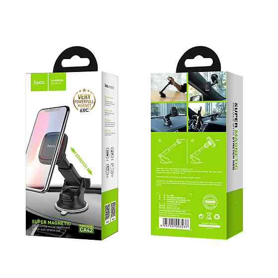 Тримач для мобільного HOCO CA42 Cool Journey in-car dashboard holder with stretch rod Black/Red Київ