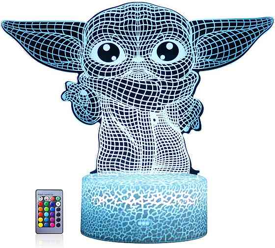 3D нічник Star Wars Baby Yoda, 4 фігури, 16 кольорів, подарунок фанатам Зоряні війни Малюк Йода, Ман Київ