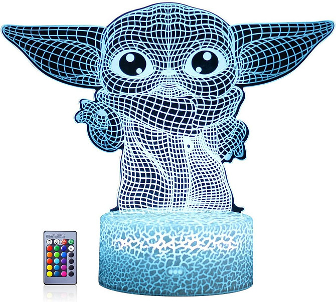 3D ночник Star Wars Baby Yoda, 4 фигуры, подарок фанатам Звездные войны Малыш Йода, Мандалорец, Звез Киев - изображение 5