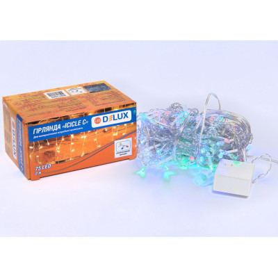 Гірлянда Delux ICICLE С 75LED 2х0.7 м мульти/прозорий IP20 (90017985) Вінниця - фото 1