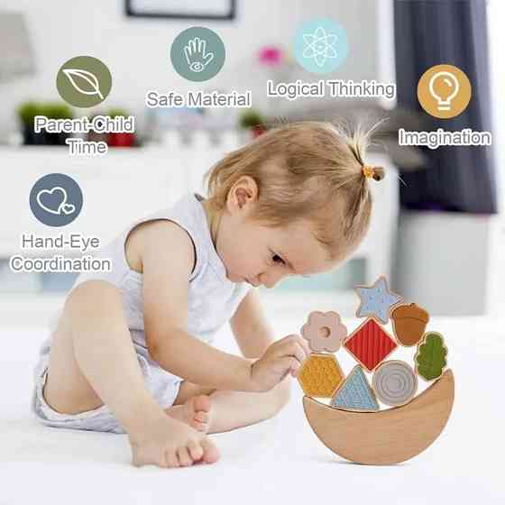 Балансирующие деревянные игрушки Монтессори, деревянные игрушки-конструктор для детей на 9 элементов Каменец-Подольский