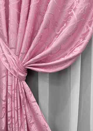 Комплект готових штор VR-Textil Жакард № 1731ш Рожевий 150х270 см 2 шт (33-0704) Київ
