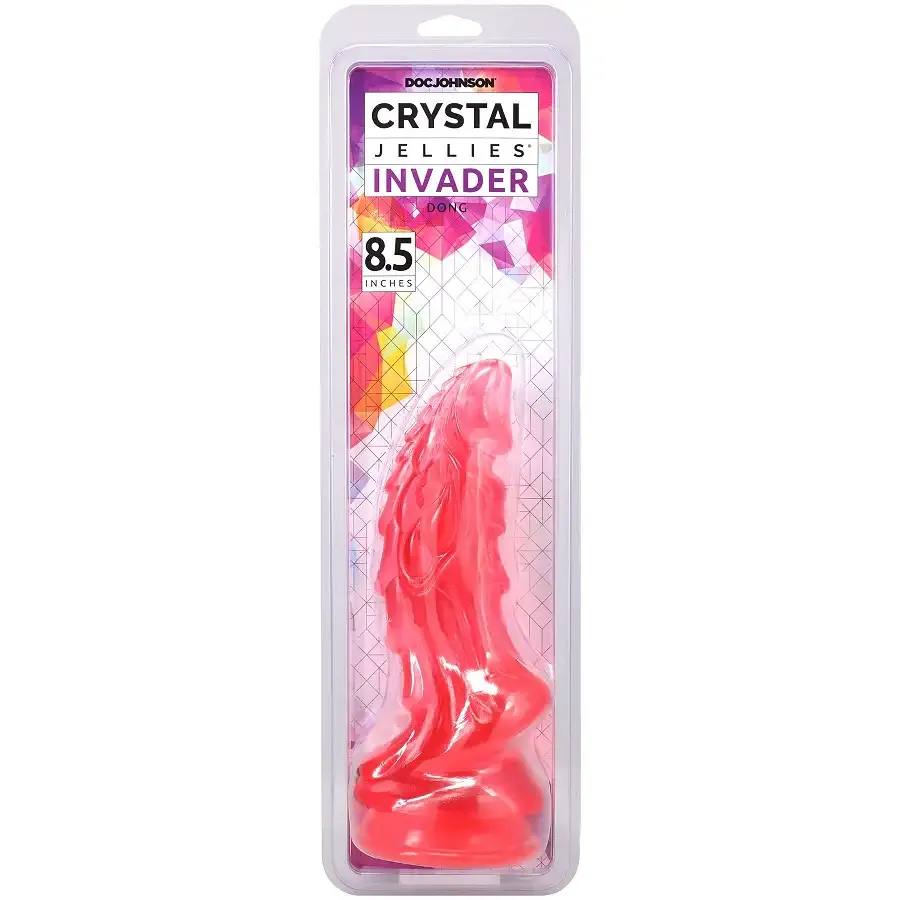 Фентезійний фалоімітатор Doc Johnson Crystal Jellies - Invader Dong 8.5 Inch - Pink Львів - фото 5