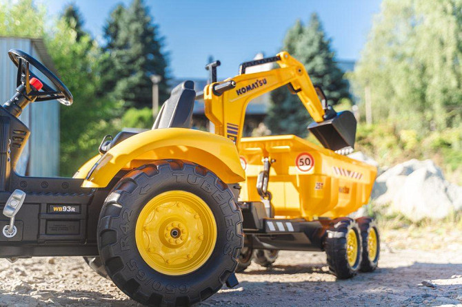Дитячий педальний трактор з причепом і ковшами Falk Komatsu 2086W для дітей Київ - фото 9