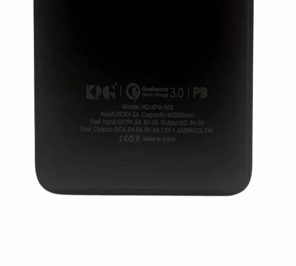 Внешний аккумулятор Power Bank KP KPG-508 емкостью 50000 мАч, 22,5 Вт, поддержка быстрой зарядки QC3.0 Одесса - изображение 5