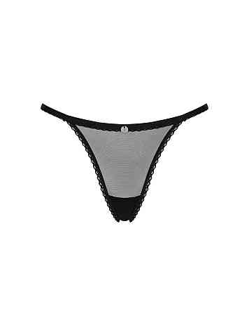 Прозорі стрінги із мереживом Obsessive Celia Noir thong XS/S Sex Aura Київ
