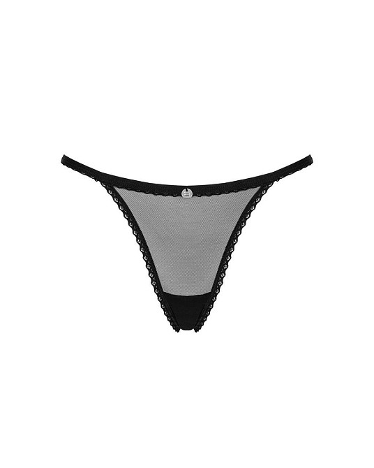 Прозорі стрінги із мереживом Obsessive Celia Noir thong XS/S Sex Aura Київ - фото 5