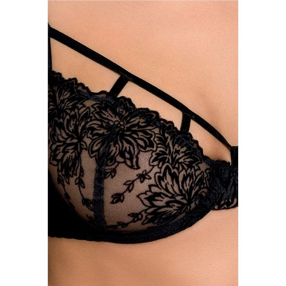 Комплект білизни Passion Exclusive HAYA SET XXL/XXXL, black стрінги, ліф, пояс для панчох Sex Aura Київ - фото 5