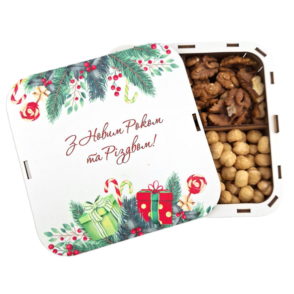 Новорічний набір горіхів у святковому пакуванні на Новий Рік для дівчини, жінці, колегам, вчителю, сестрі, подрузі, мамі, чоловіку Одеса - фото 4