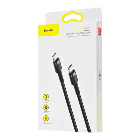 Кабель Baseus Cafule Type-C to Type-C PD 2.0 60W 1м сірий/чорний Львів
