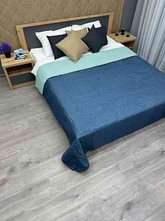 Покривало двостороннє Decorator Microfiber ромб 215x240 см синій з блакитним (85-116) Київ