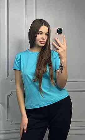 Базовая футболка женская удлиненная Бирюзовый XL Харьков