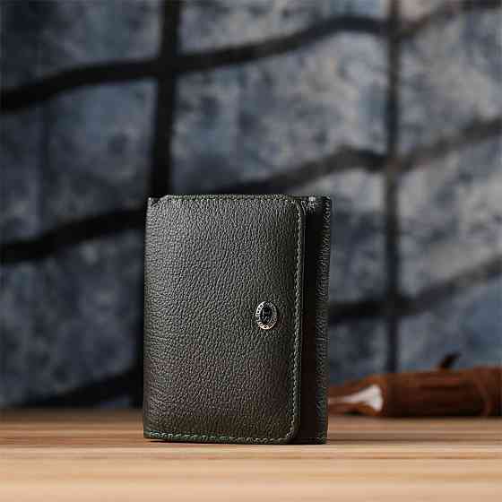 Женский кошелек компактного размера из натуральной кожи ST Leather 23072 Зеленый Киев