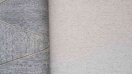 Шпалери вінілові на флізеліні Marburg Travertino 1.06х10 однотонні дрібна горизонтальна смужка коричневі Київ