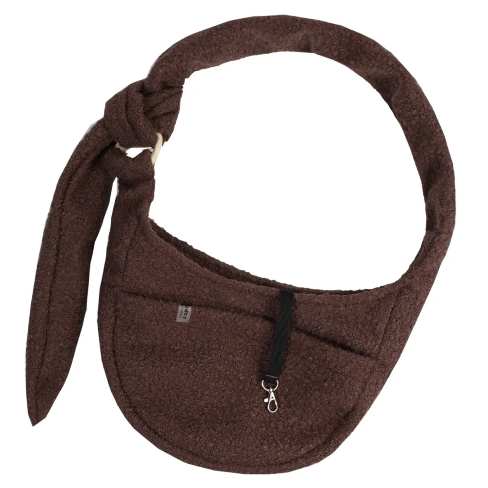 Слінг-сумка переноска для маленьких собак до 3 кг м'яка шерсть букле Dogs Bomba Teddy шоколад Одеса - фото 1