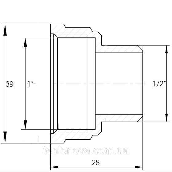 Редукційний перехідник нікельований 1| ВР х 1/2| НР штампований А0602А (нк) VA Чернівці