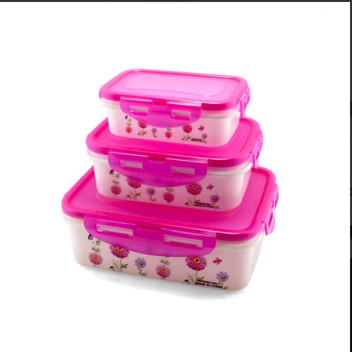 Судок UNIQUE UN-1511 3шт у наборі пластик/візерунок Одеса - фото 1