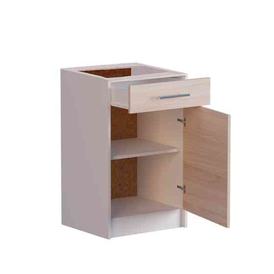 Кухонний модуль нижній з шухлядою Еверест Еко 500 ясень шимо світлий/білий (без стільниці) 50х46х82 см (DTM-2793) Львів