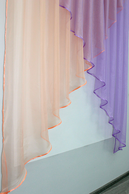 Кухонная занавеска VR-Textil № 053к сиреневый с персиковым 280х170 см (50-103) Киев - изображение 3