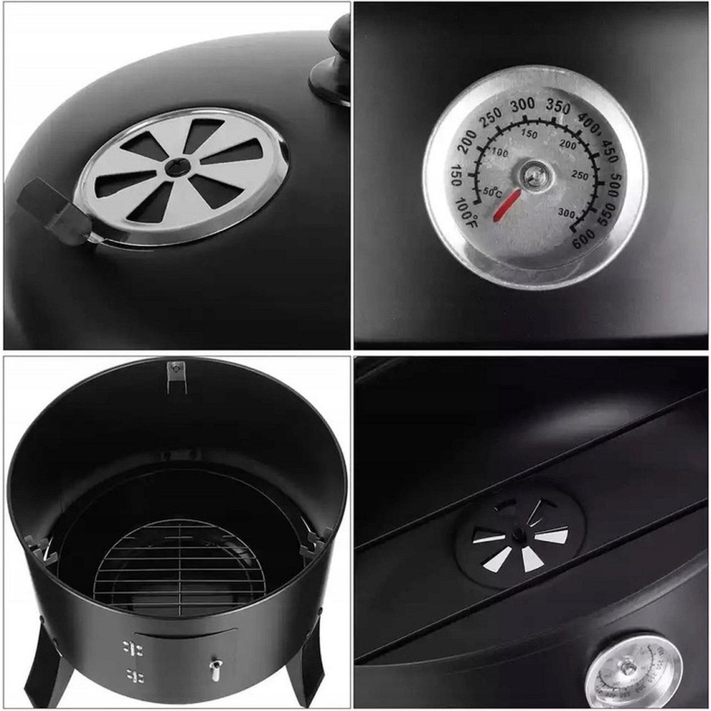 Вугільний гриль-коптильня Garden Line BBQ1004 Чорний Київ - фото 8