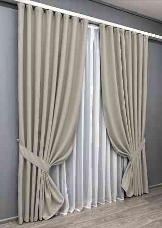 Комплект штор VR-Textil Блекаут двосторонній Scandi № 1905ш Тауп 200х270 см 2 шт (32-264) Київ