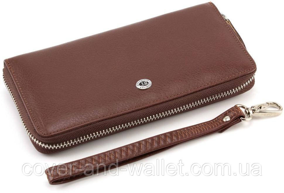 Мужской кошелек клатч из гладкой кожи коричневого цвета ST Leather Киев - изображение 1