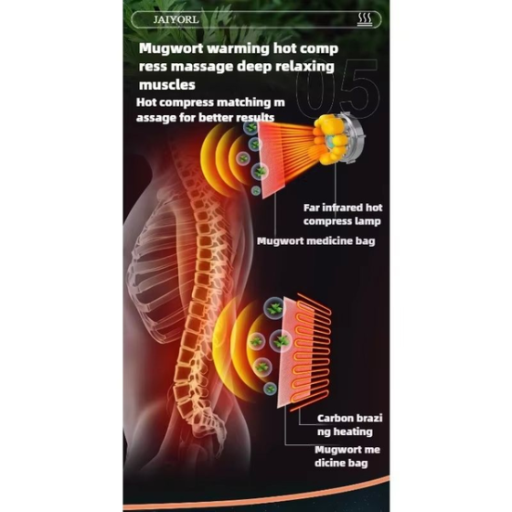 Багатофункціональний масажний матрац 406-G (витягування хребта, гарячий компрес) + пульт Чорний Вінниця