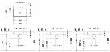 Раковина  Duravit Durasquare Szlifowana 80x47cm 1-Otw Wondergliss 23538000711 Киев