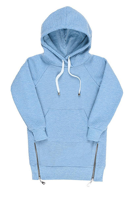 Худи-туника для девочки, серый, голубой топ Крохатушка одяг 152 Киев - изображение 1