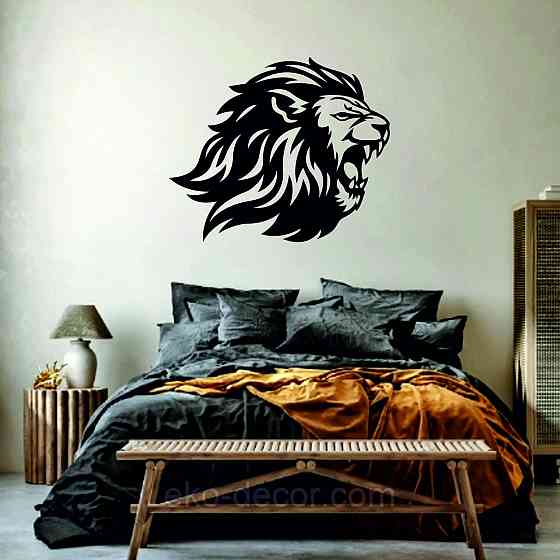 Настенный декор Панно  «Лев»  Декор на стену 90*75 см, Черный Киев