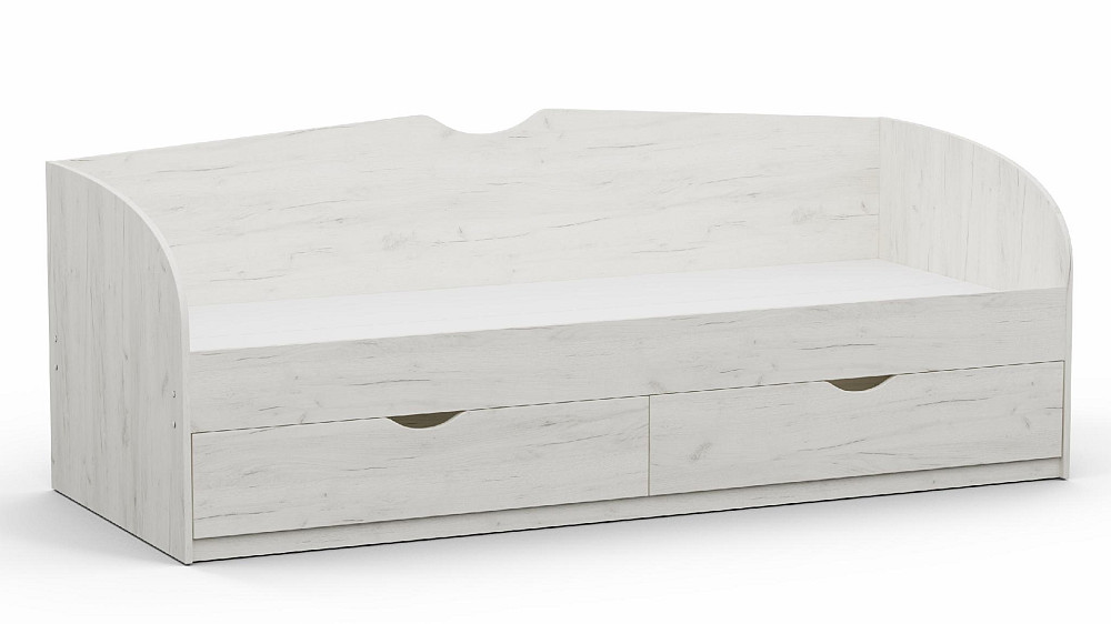 Ліжко односпальне L-10, Дуб Крафт Білий, 2030х934х766 Львів - фото 1