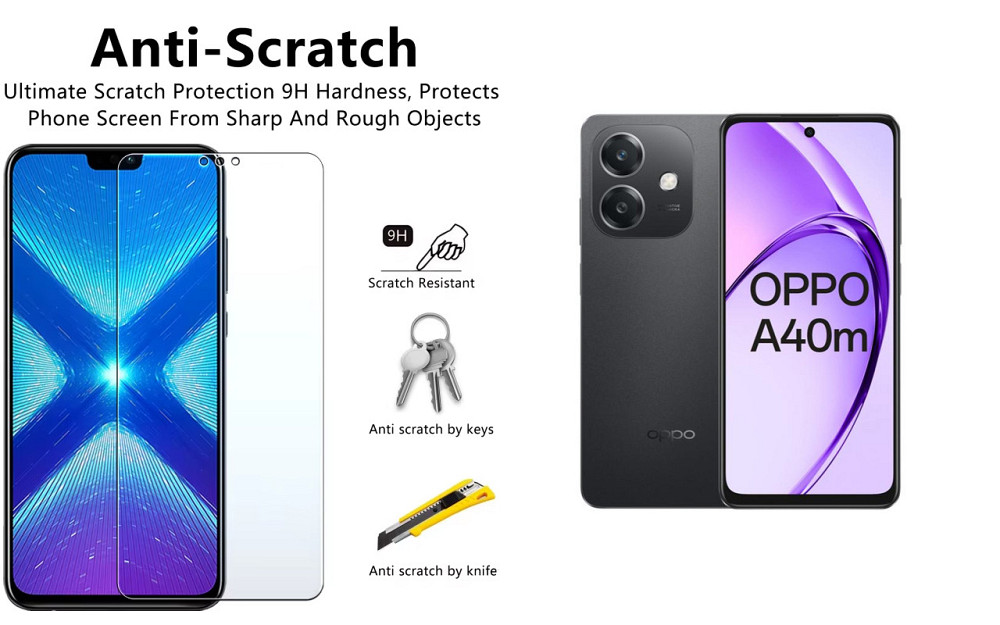 Защитное стекло NeoGlass для OPPO A40m – ультрапрозрачное и устойчивое Киев - изображение 1