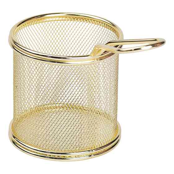 Кошик сервірувальний для картоплі фрі та снеків 9×9×9 см Золота HP-19-5-G Коломия