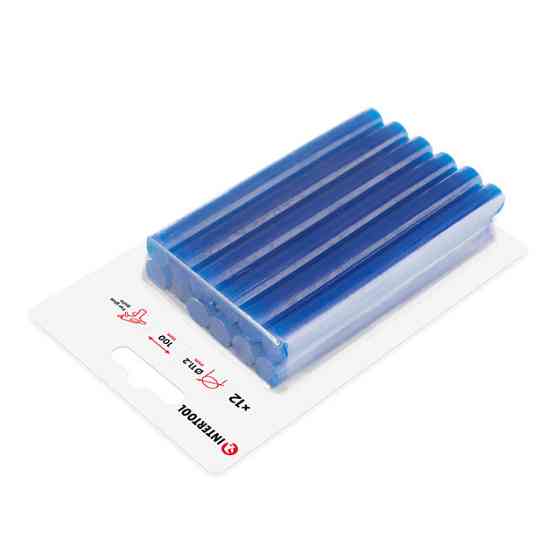 Комплект клейових стрижнів блакитних, 11,2×100 мм, 12 шт. INTERTOOL RT-1052 Київ