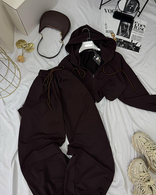 Женский прогулочный оверсайз костюм двойка: кофта и штаны двунитка Одесса - изображение 3