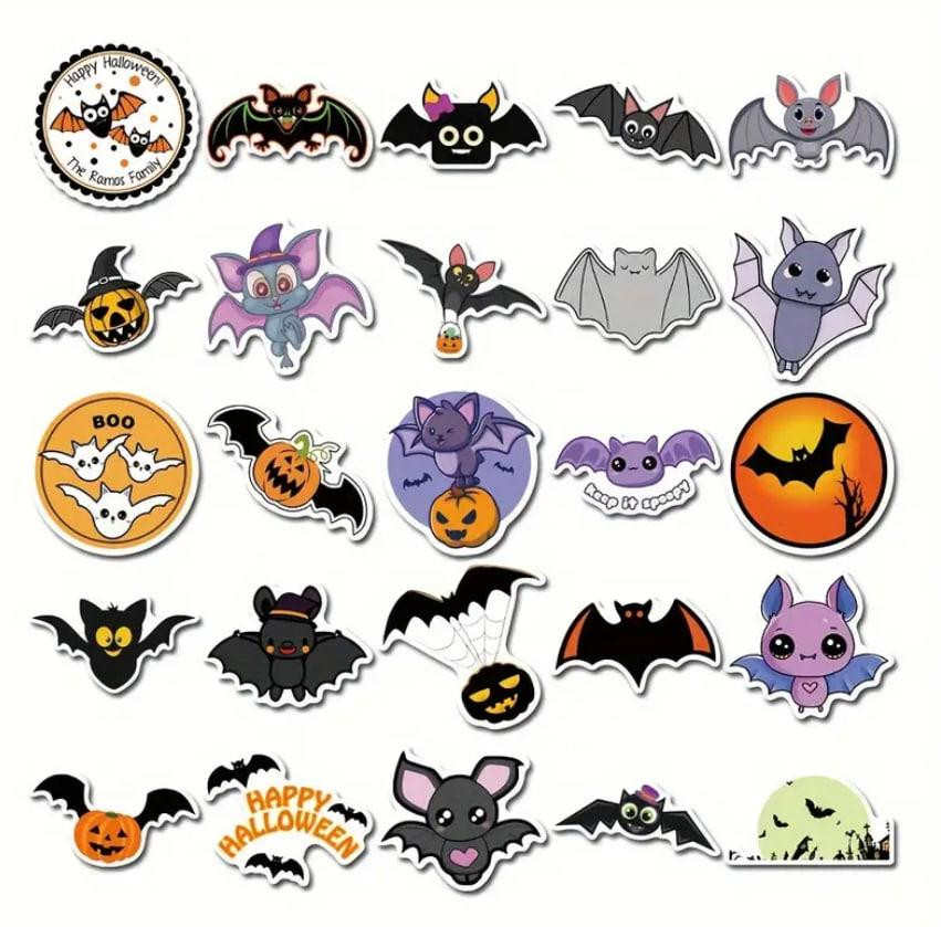 Набір милих вінілових наклейок на Хеллоуїн,набір наклейок з кажанами , гарбузами, привидами, водонеп Київ - фото 5