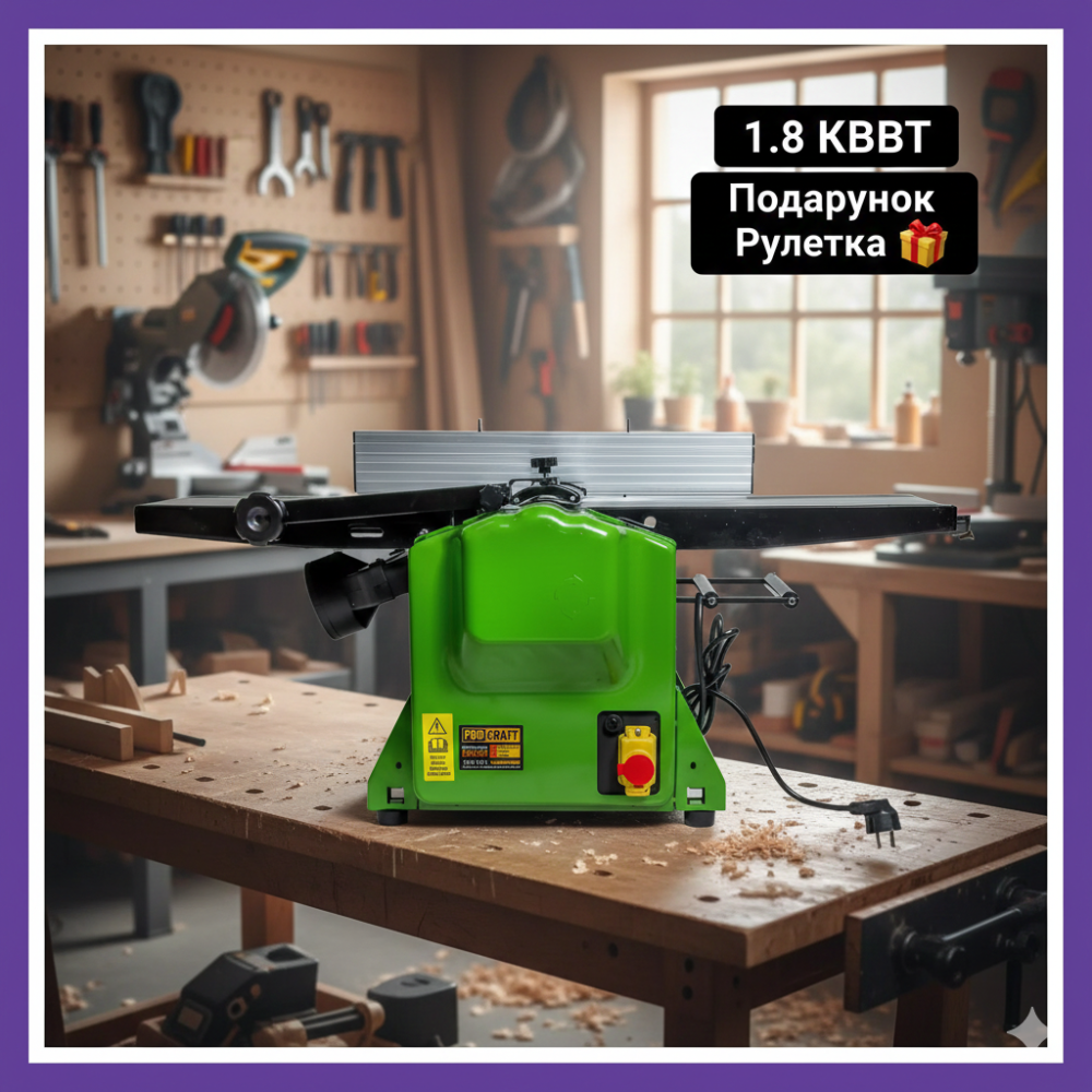 Комбінований фугально-рейсмусовий верстат Procraft PD2100 деревообробне обладнання для стругання та менталю 1800 В Львів - фото 1