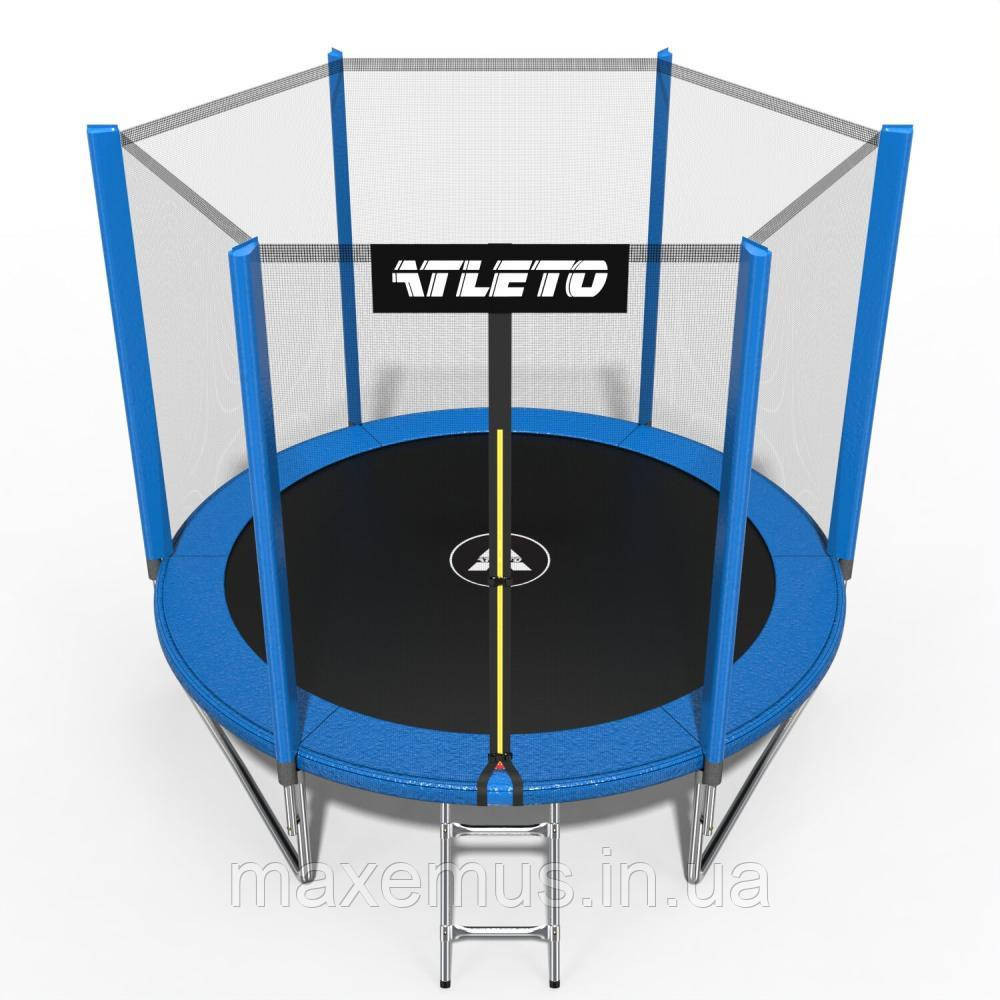 1 Батут дитячий з захисною сіткою 252 см батут Atleto для дітей і дорослих  з драбинкою синій Мостиська - фото 3