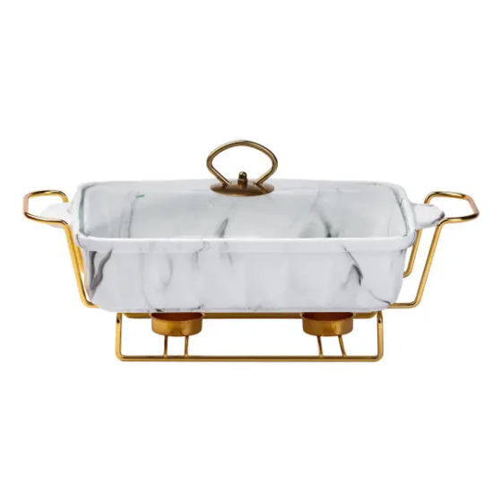 Yiwu Мармітниця настільна порцелянова 1,5 літра марміт прямокутний 35х19х11,5 см для других стр Коломыя