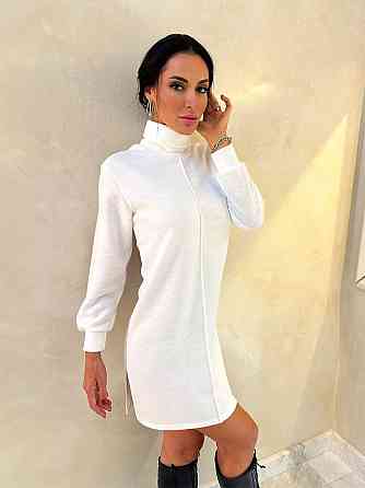 Тепла сукня з розрізами "Kleo" оптом | Батал | Розпродажа моделі Молочний, 50-52 Київ