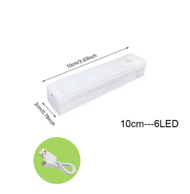 LED  світильник-нічник з датчиком руху і датчиком день/ніч 10 см 6 LED Теплий білий (0807) Смела - изображение 2