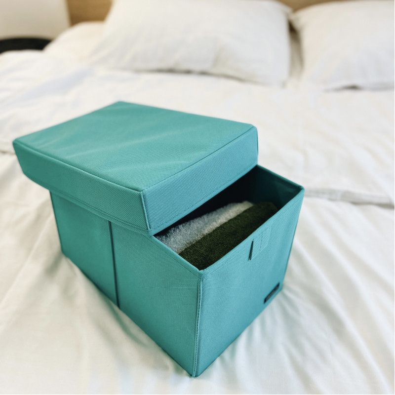 Щільний органайзер для зберігання речей із кришкою 30x19x19 см M HY-M-KR (Лазуровий) Суми - фото 3