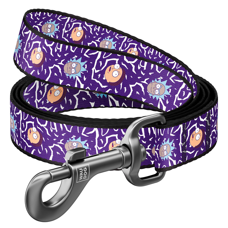 Повідець для собак нейлоновий WAUDOG Nylon, малюнок "Рік та Морті 2", L-XXL, Ш 25 мм, Дл 122 см Коломия - фото 1