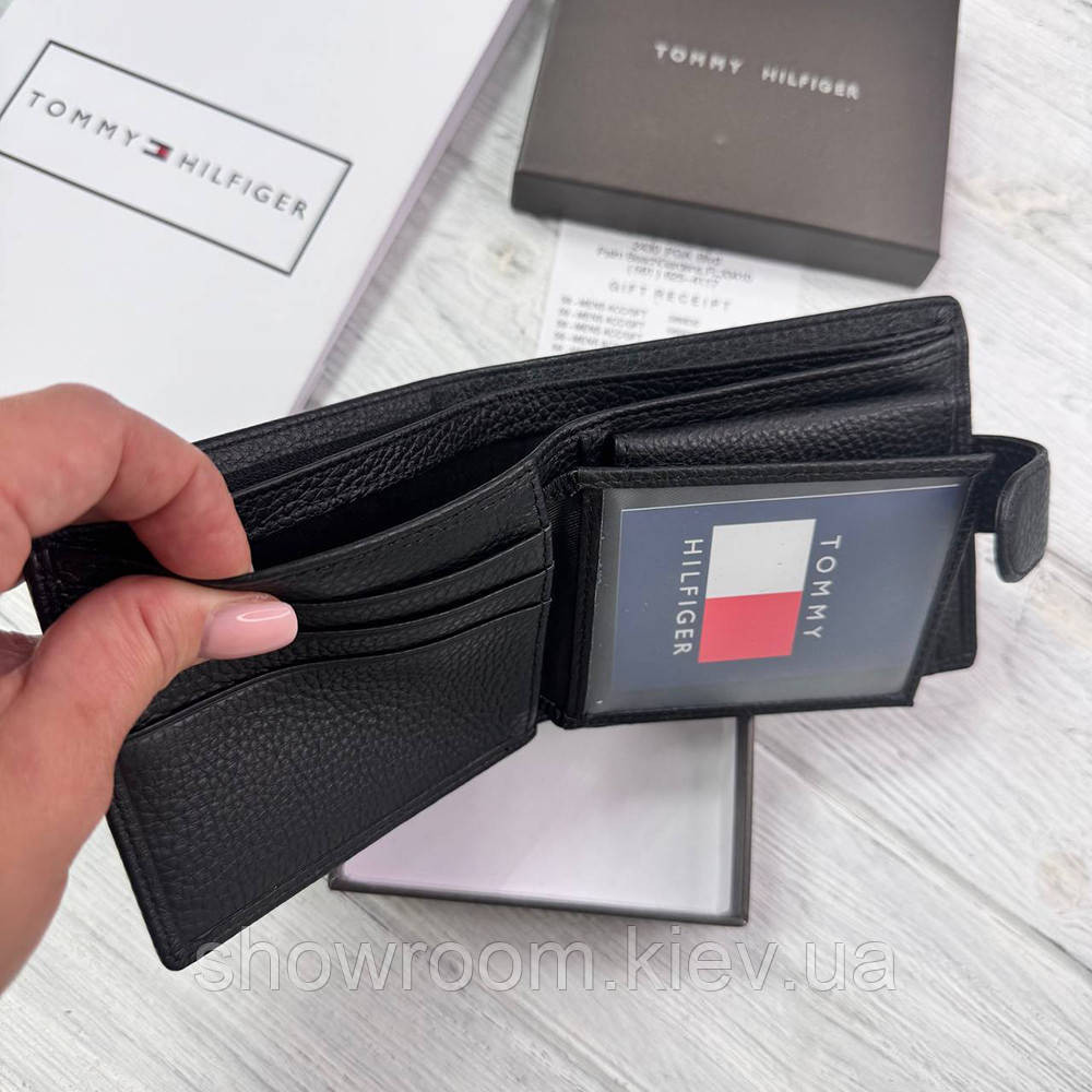 Чоловічий брендовий гаманець із натуральної шкіри на кнопці  Tommy (6605) Київ - фото 6
