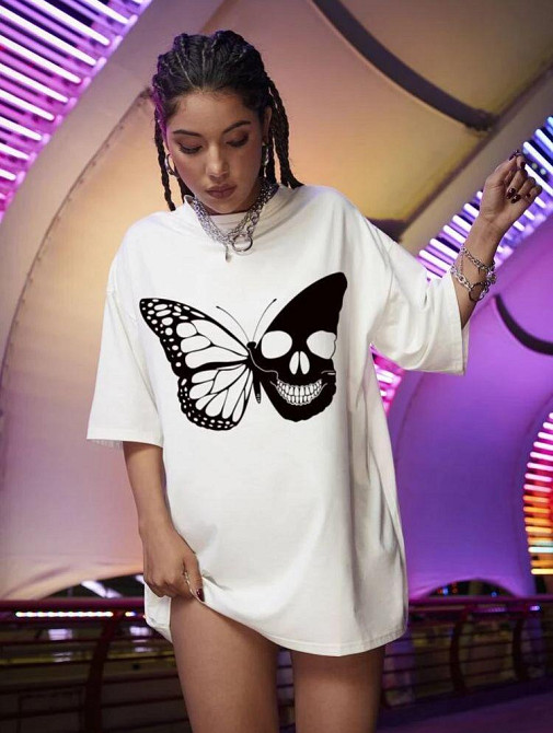 Футболка женская с принтом  46 Белая 2664083385 Днепр - изображение 1