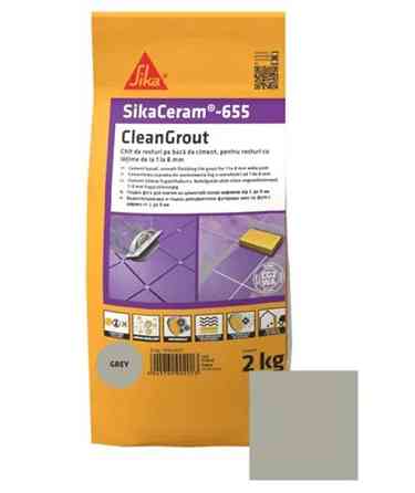 Затирка цементна для швів Sika Sikaceram-655 grey сірий 2 кг Киев